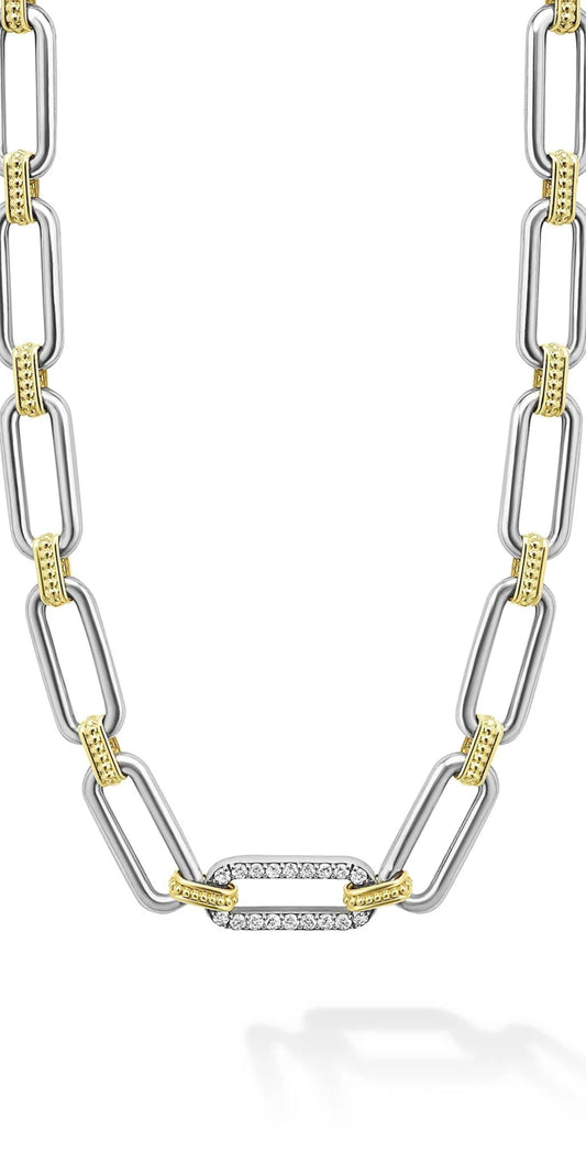 Signature Caviar Collection Link Single Station Diamond Necklace