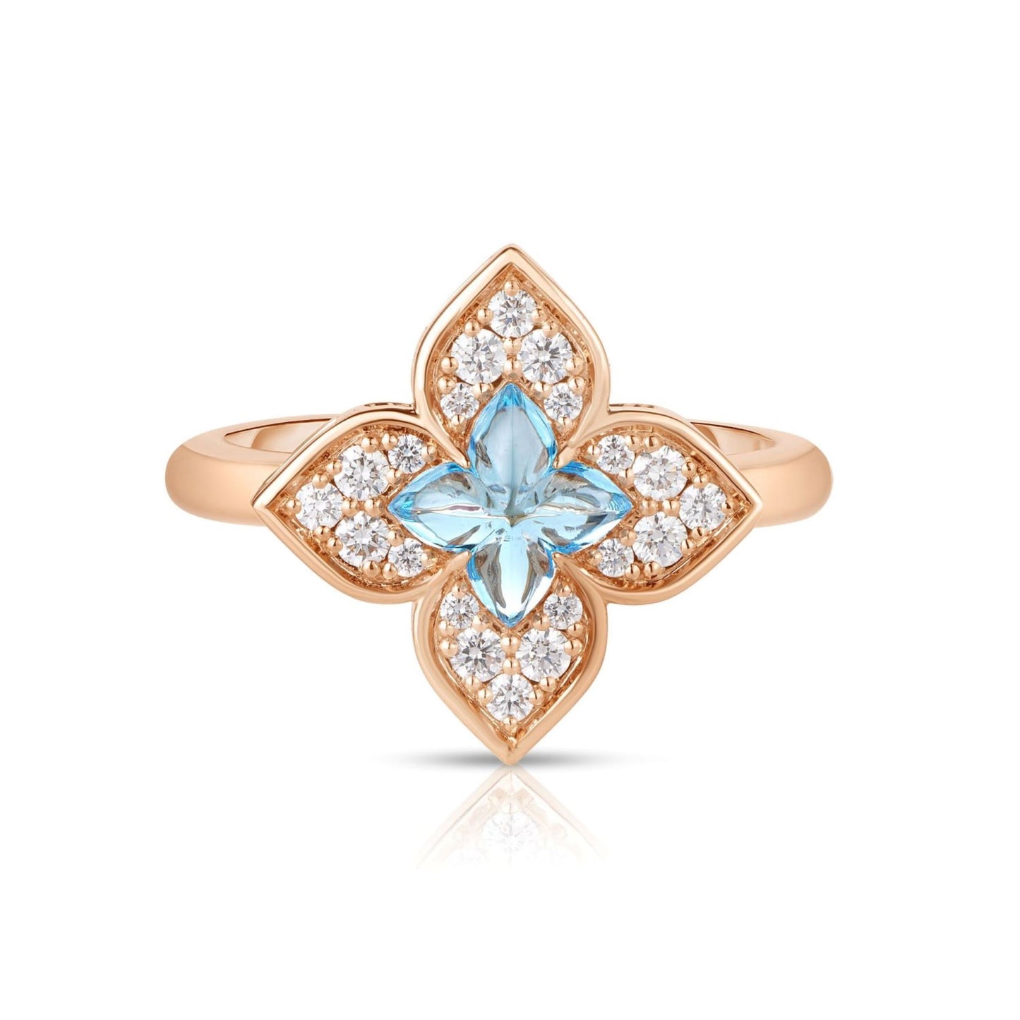 Venetian Princess Diamond & Blue Topaz Flower Ring