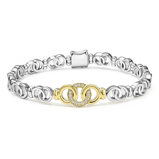 Signature Caviar Collection Interlocking Diamond Link Bracelet