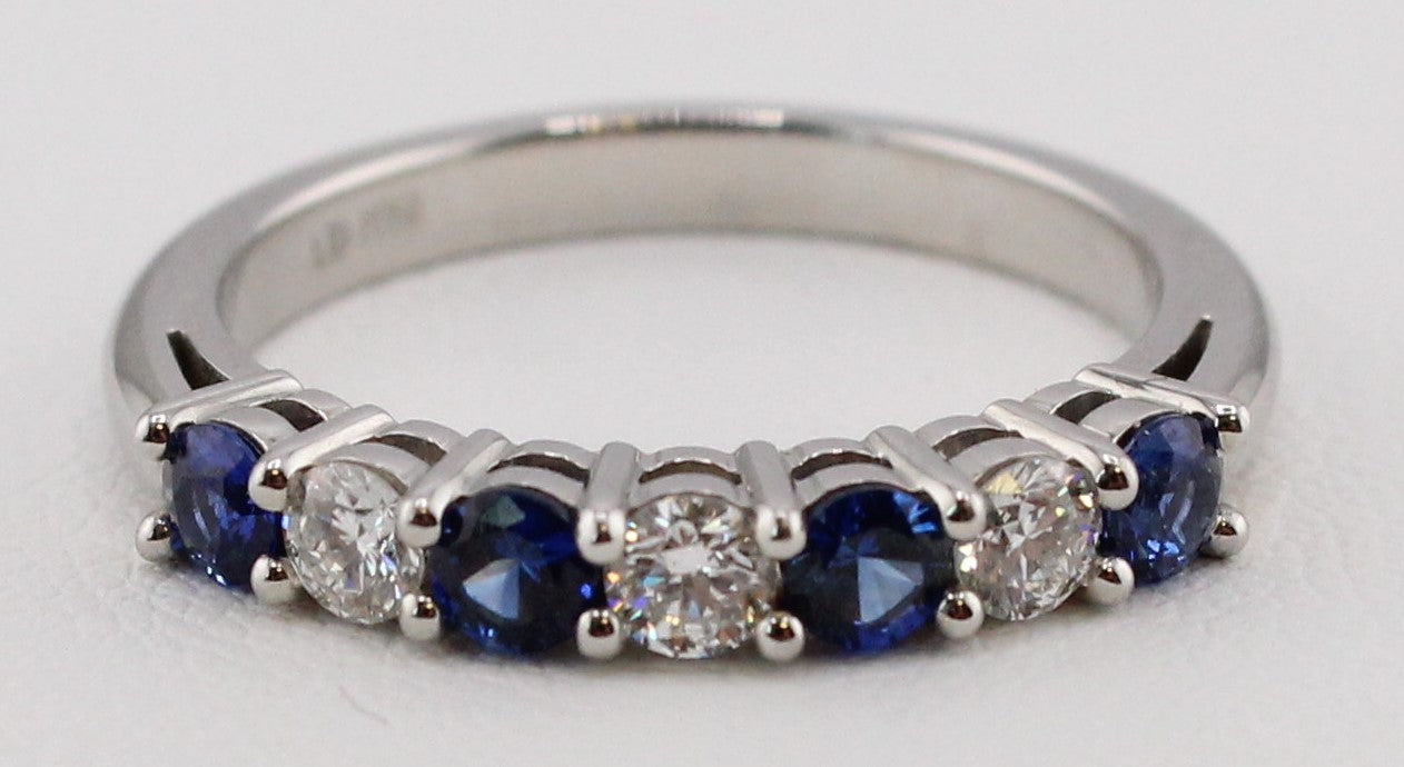 Blue Sapphire and Diamond Band