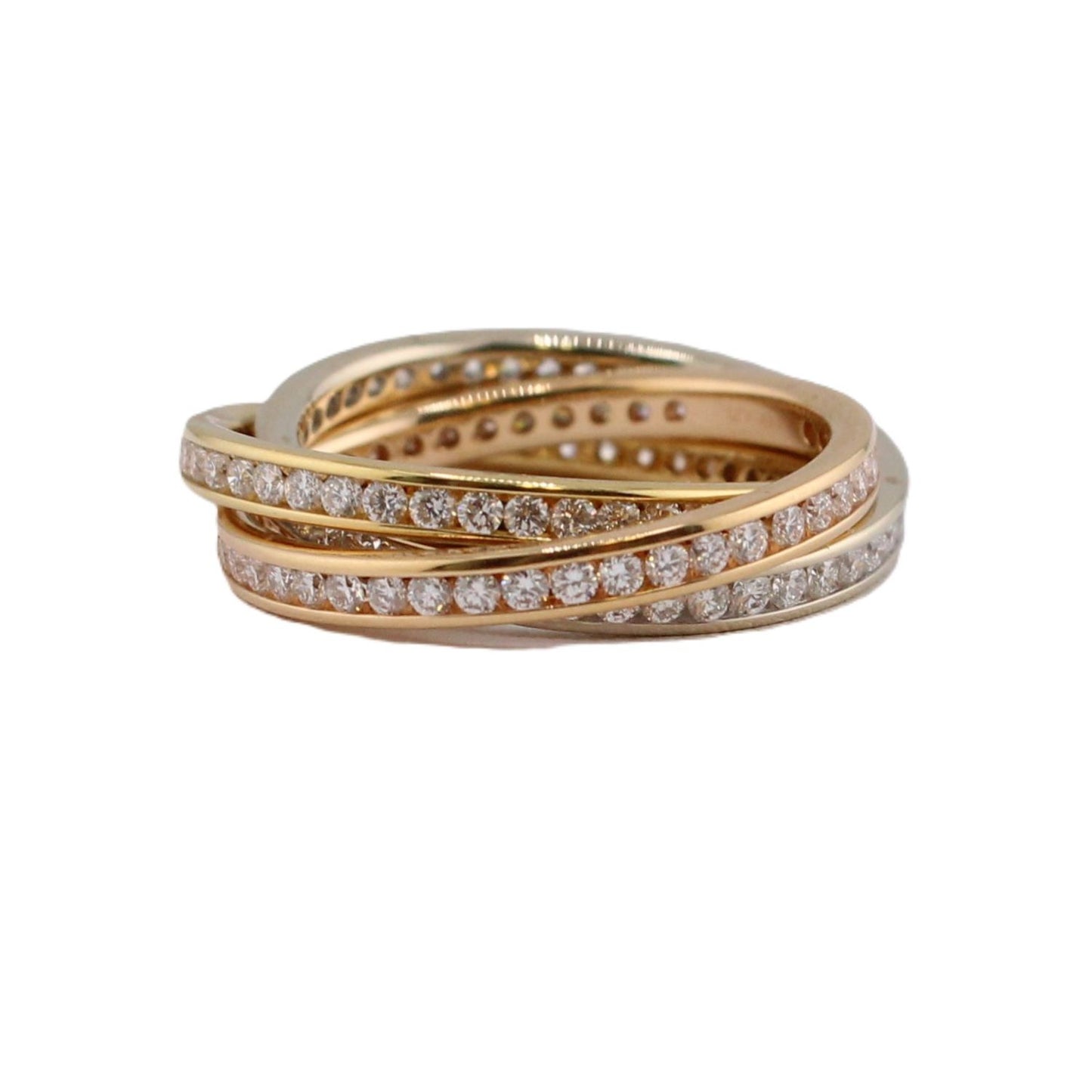 Tri-Gold Diamond Rolling Ring