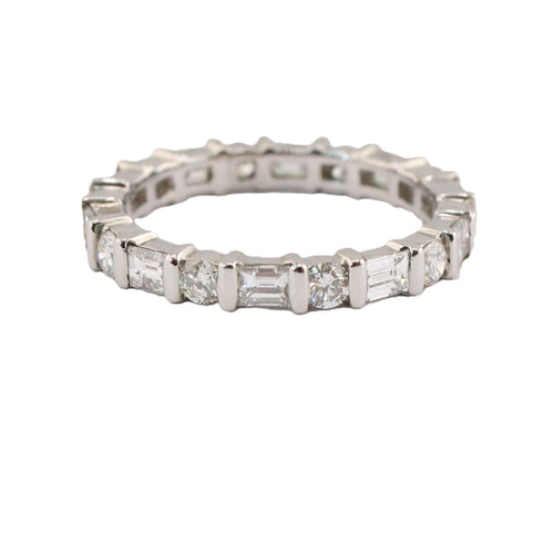 Diamond Eternity Band with Round and Emerald Cut Diamonds