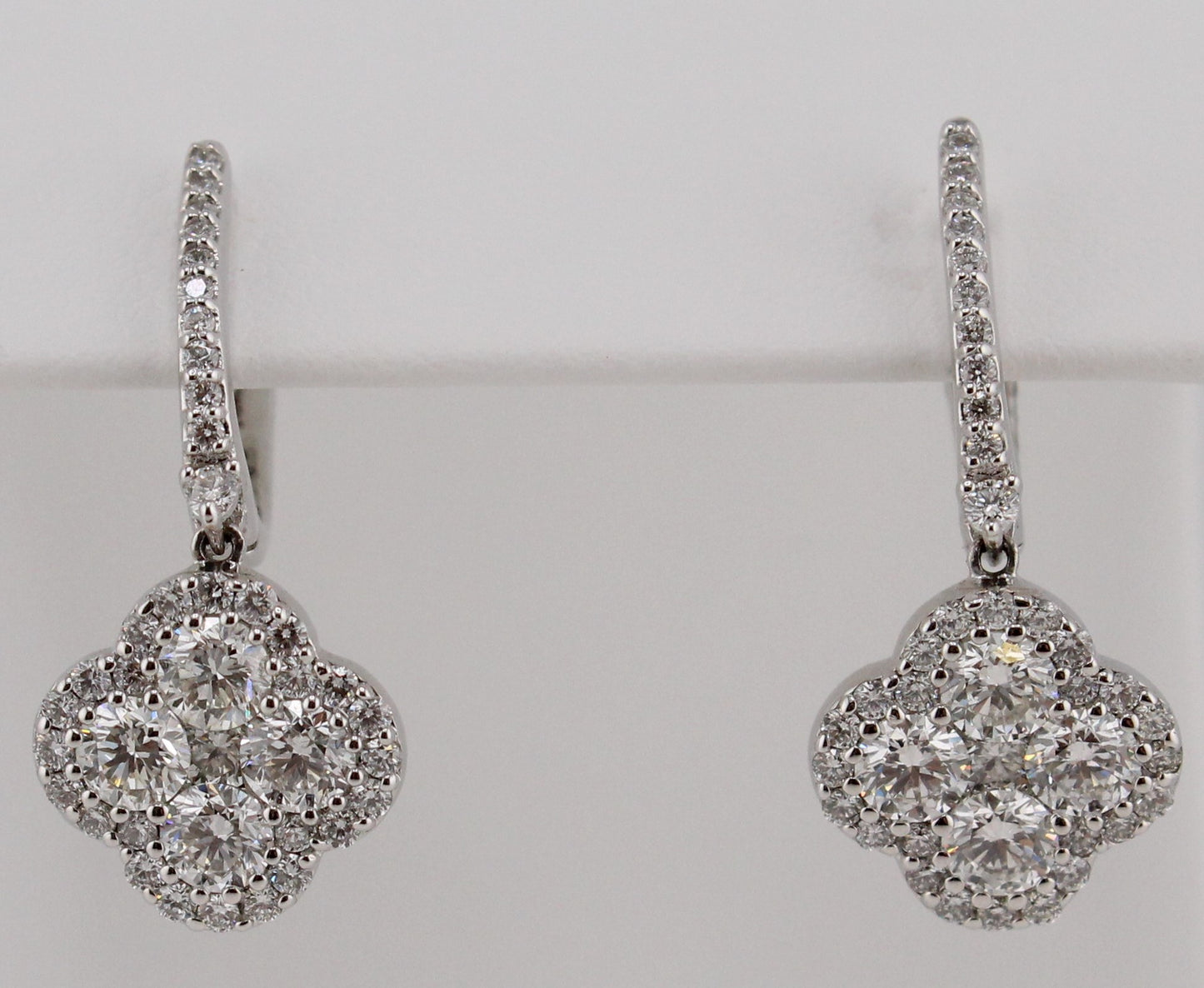 Diamond Cluster Dangle Earrings