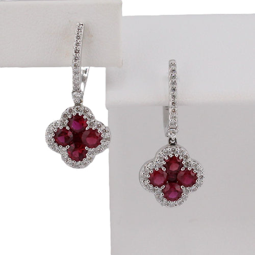 Ruby & Diamond Drop Earrings