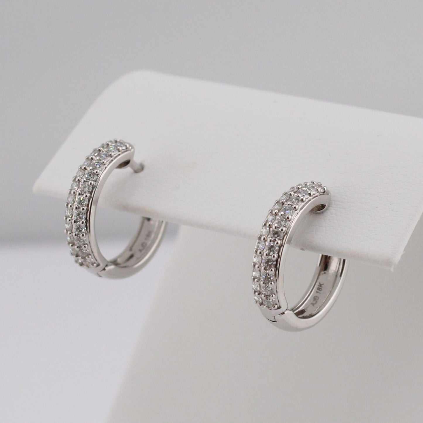 Two-Row Diamond Huggie Earrings