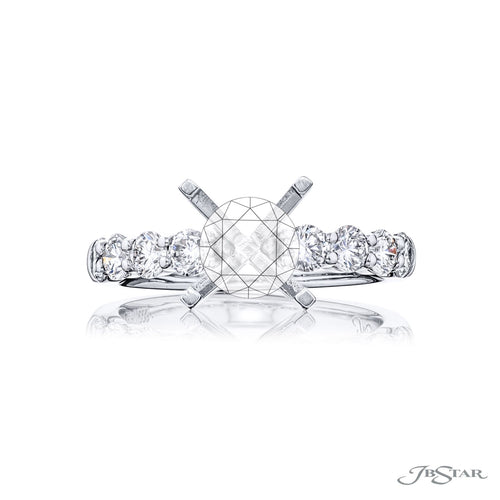 Platinum Shared Prong Diamond Mounting