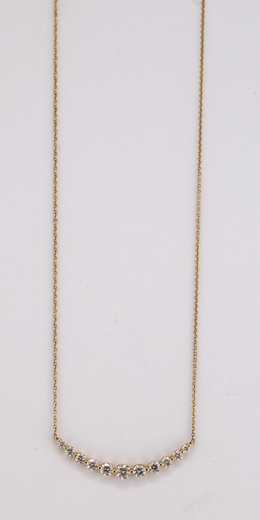 Diamond Smiley Bar Necklace