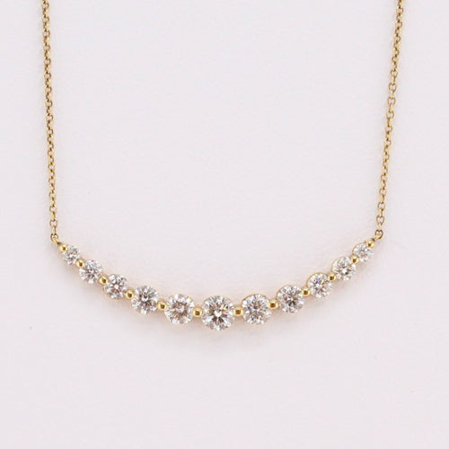 Diamond Smiley Bar Necklace