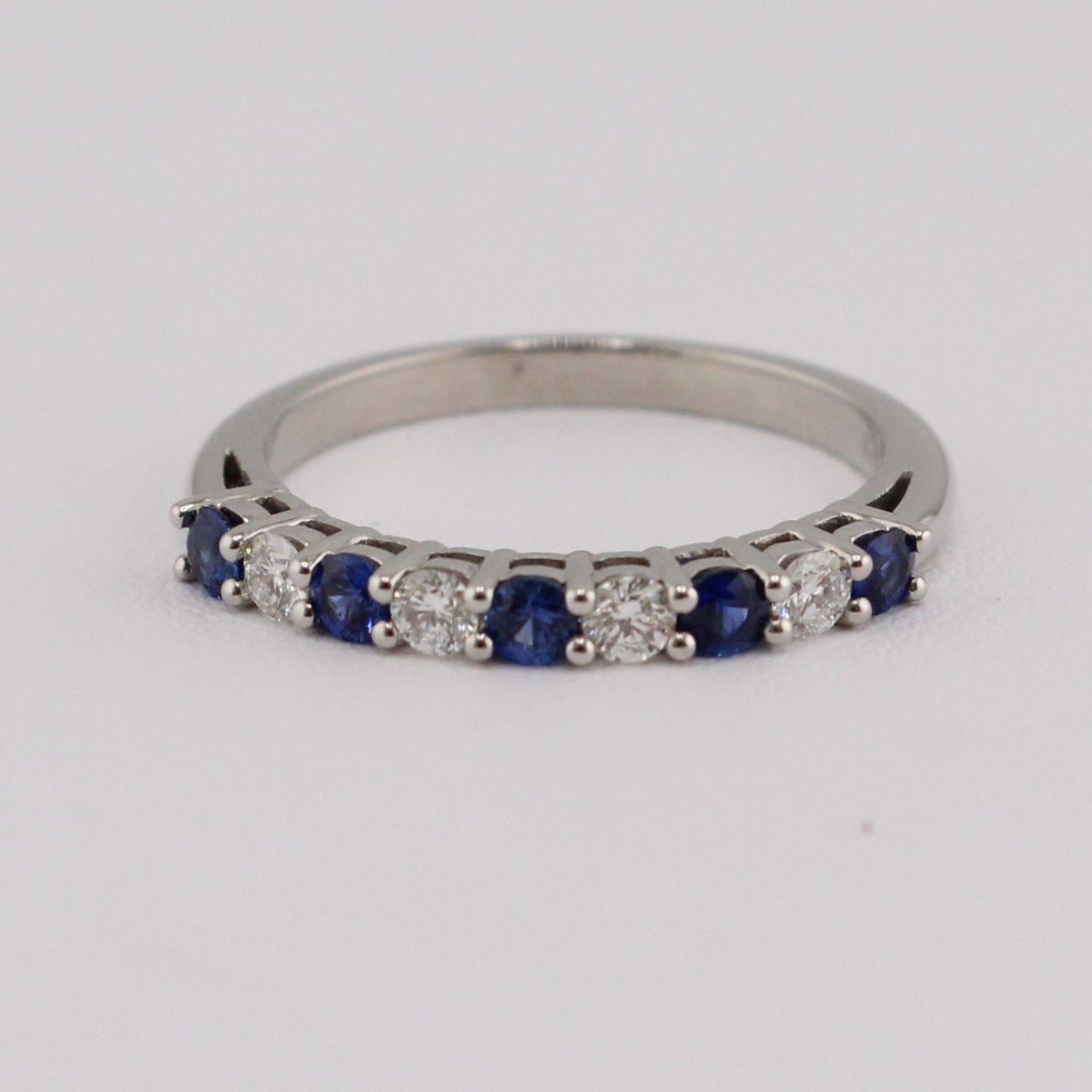 Blue Sapphire and Diamond Band