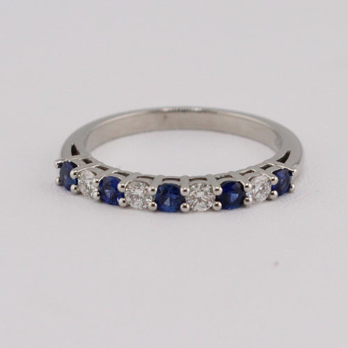 Blue Sapphire and Diamond Band