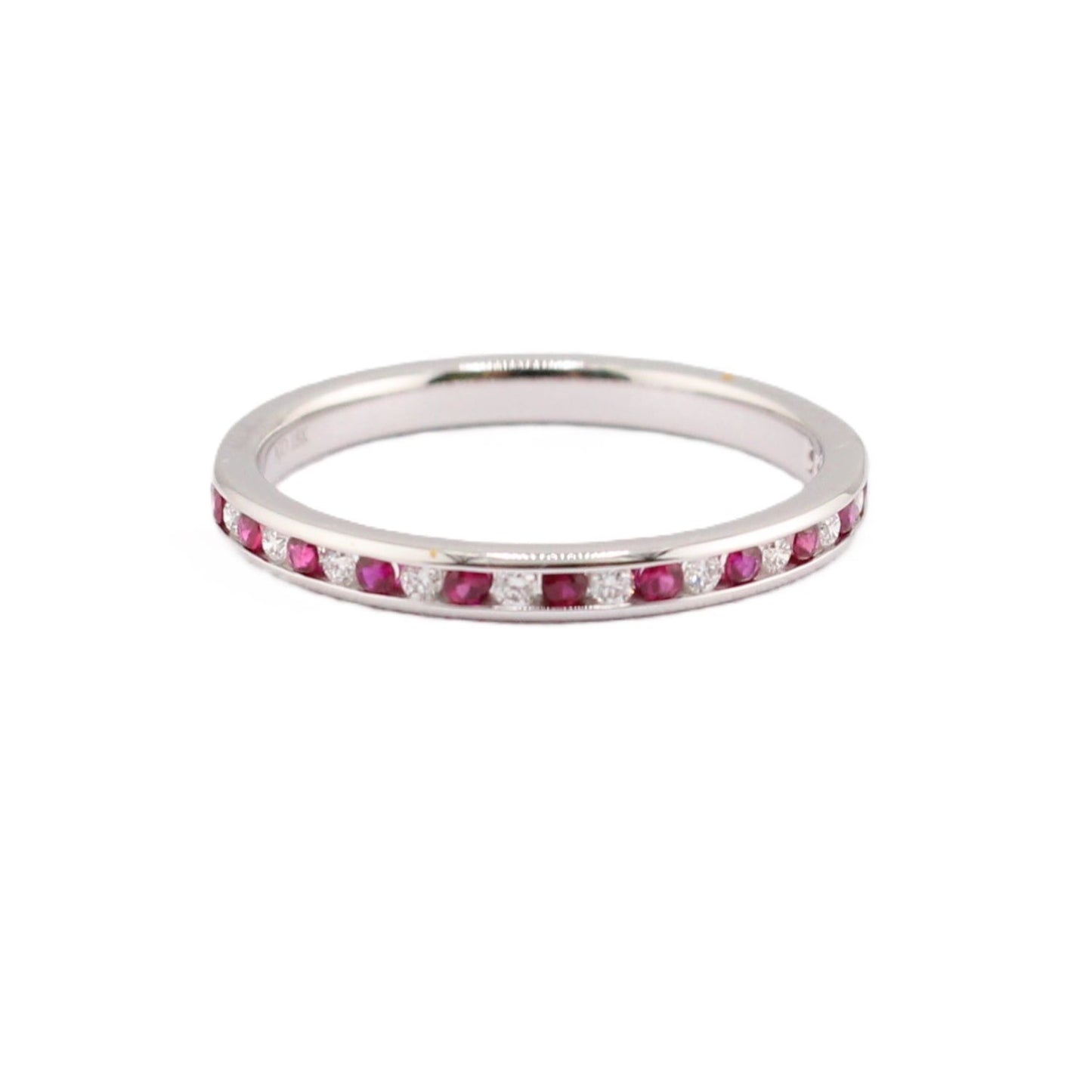 Channel Set Diamond and Ruby Band