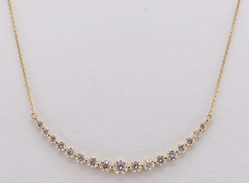 Diamond Smiley Bar Necklace