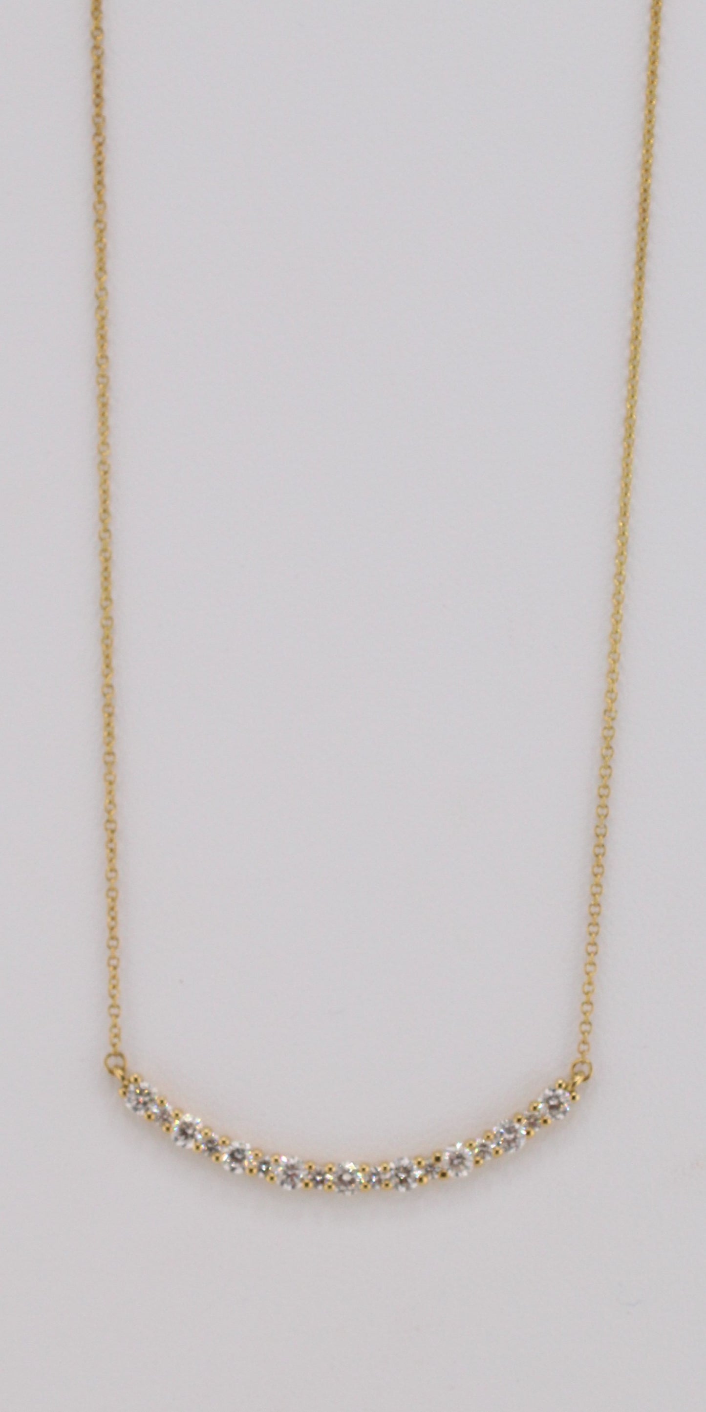 Diamond Smiley Bar Necklace