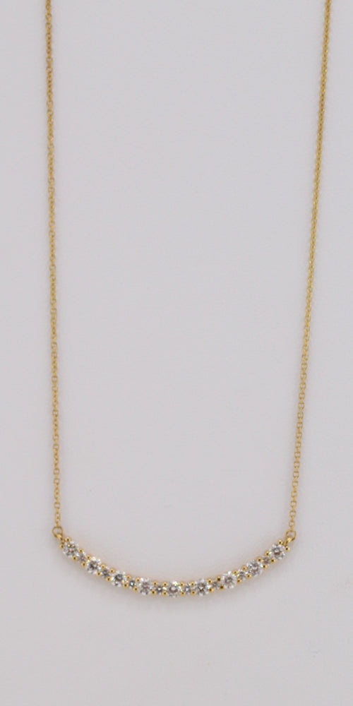 Diamond Smiley Bar Necklace