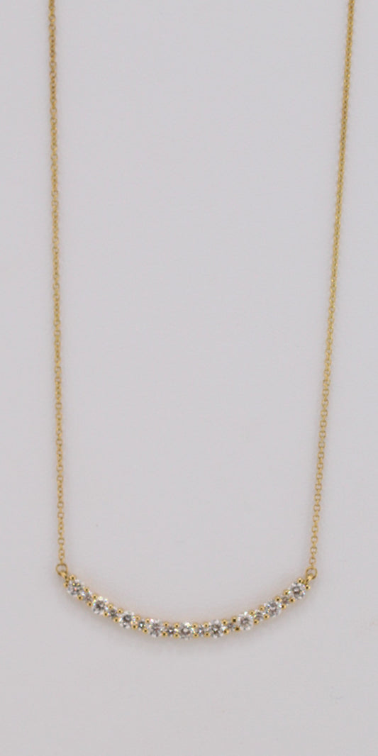 Diamond Smiley Bar Necklace