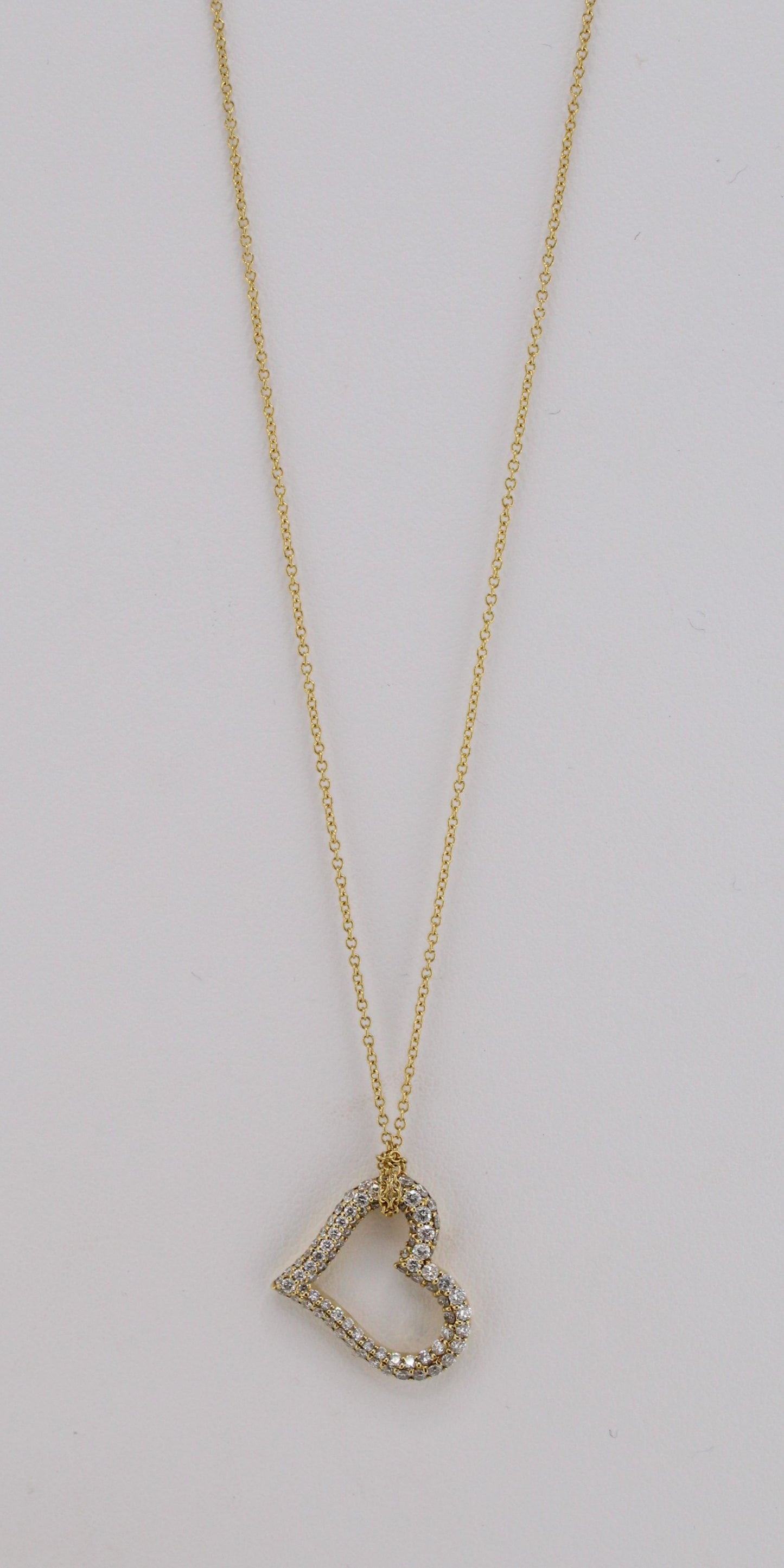 Floating Heart Diamond Pave Necklace