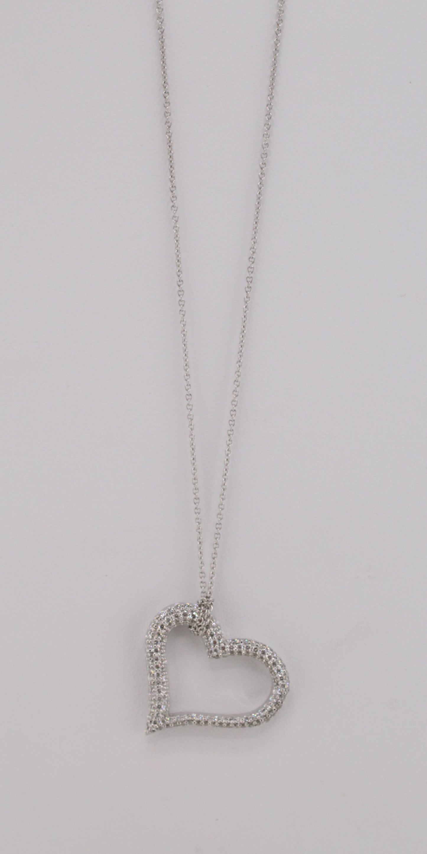 Floating Heart Diamond Pave Necklace