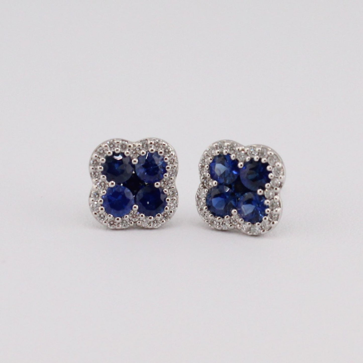 Blue Sapphire and Diamond Earrings