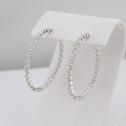 Diamond Inside Outside Hoop Earrings