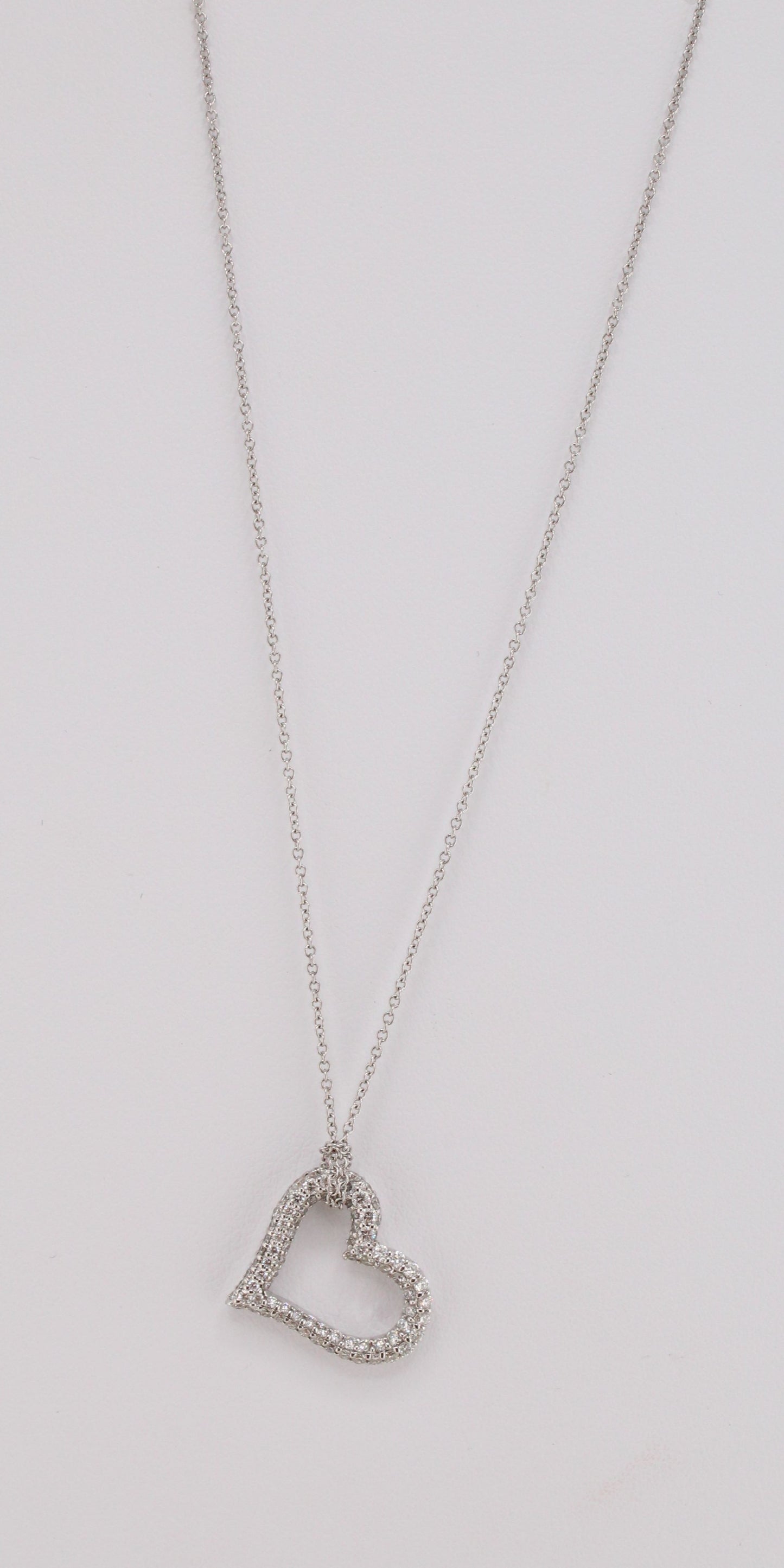 Floating Heart Diamond Pave Necklace