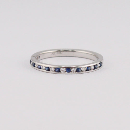 Blue Sapphire and Diamond Band