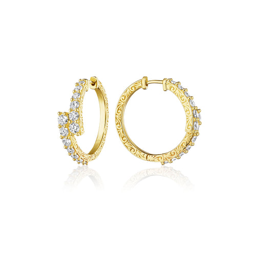 Embrace Collection Bypass Diamond Hoop Earrings