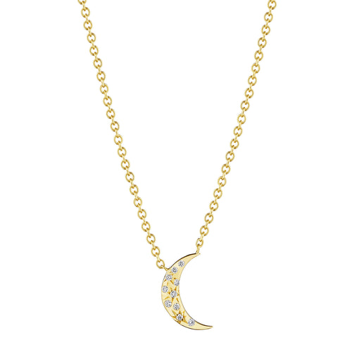 Galaxy Collection Diamond Crescent Moon Necklace