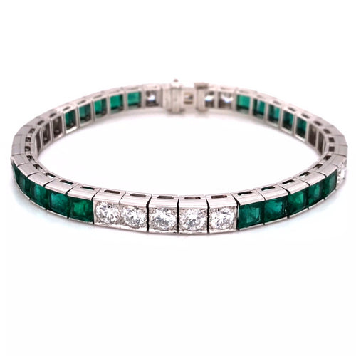 Zambian Emerald and Diamond Bracelet