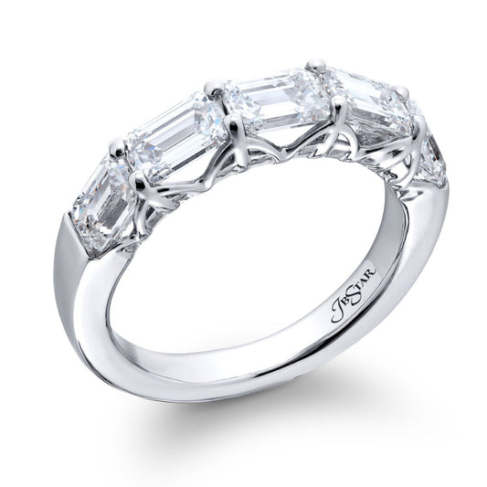 Emerald Cut Diamond Wedding Band,