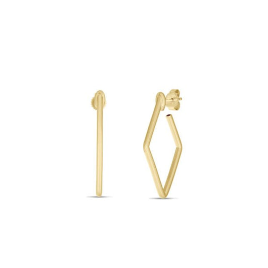 Designer Gold Collection Square Hoop Earrings