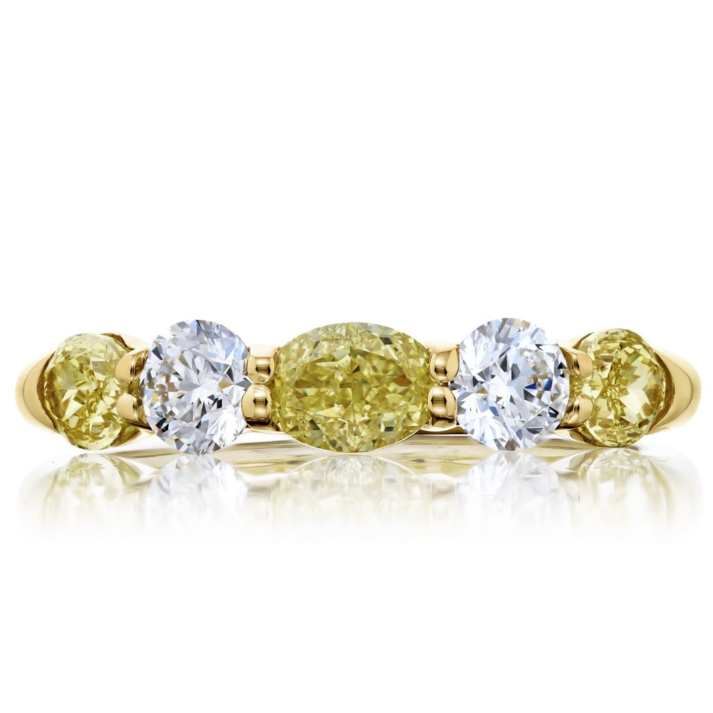 Fancy Yellow and White Diamond Band