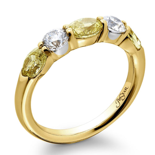 Fancy Yellow and White Diamond Band