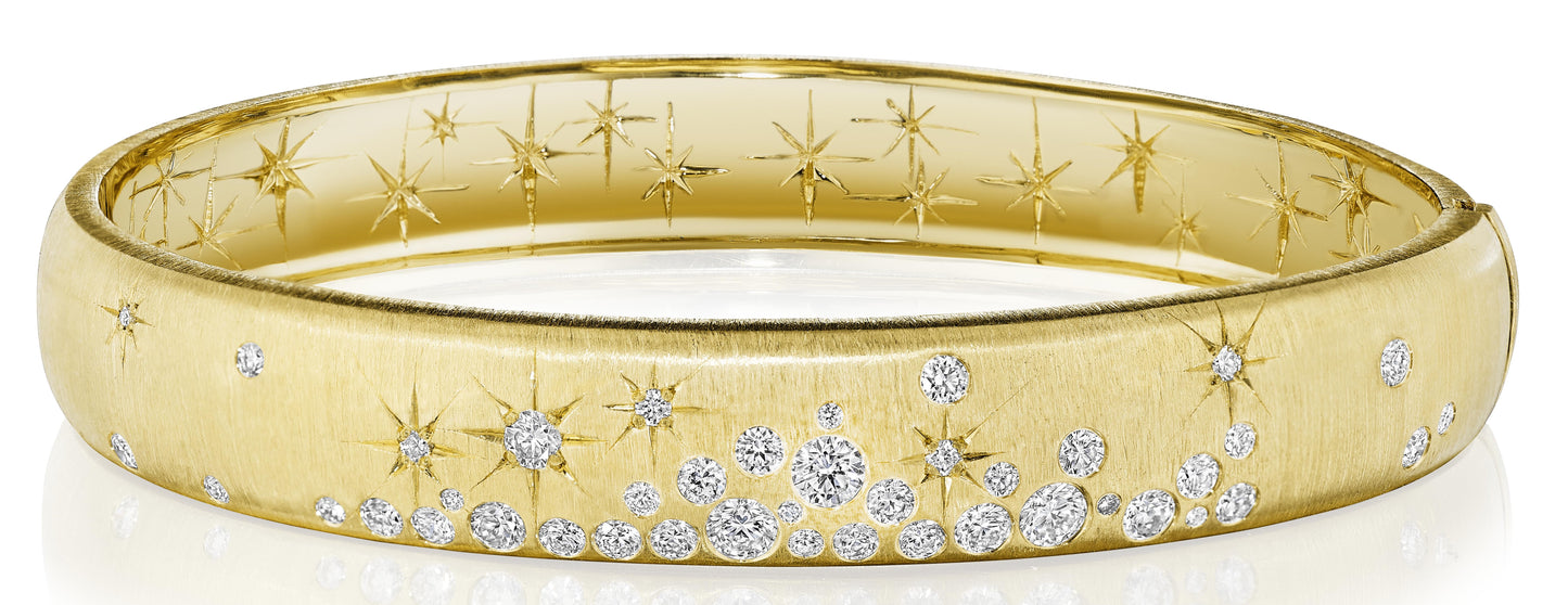 Galaxy Collection Scattered Diamond Bangle Bracelet