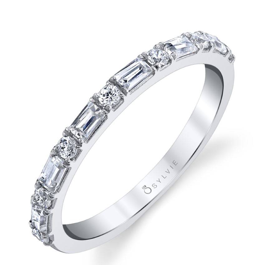 Stackable Baguette Wedding Band