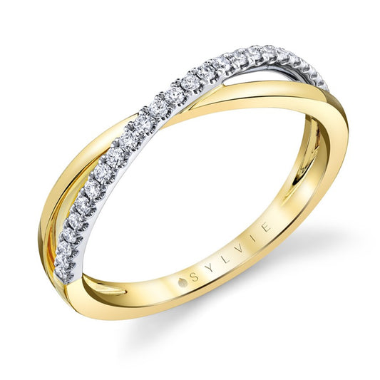 Crossover Diamond Wedding Band