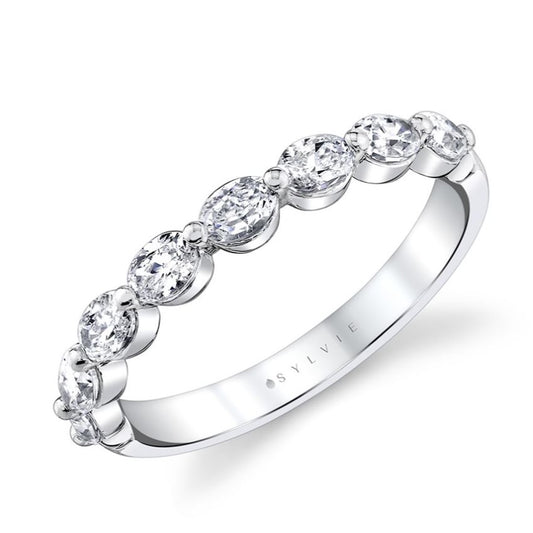 Oval Cut Diamond Wedding Band