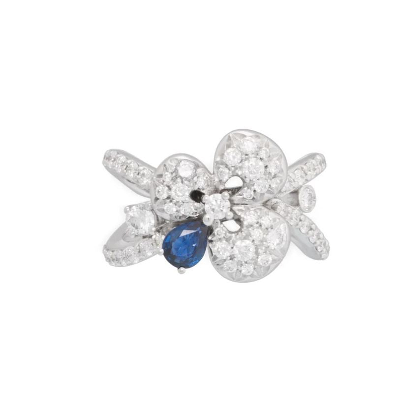 Ischia Collection Diamond and Blue Sapphire Ring