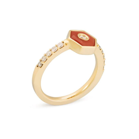 Baia Sommersa Collection Coral and Diamond Ring