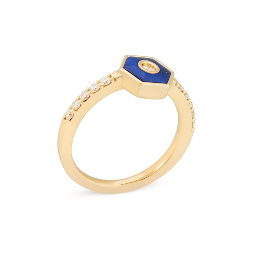 Baia Sommersa Collection Lapis and Diamond Ring