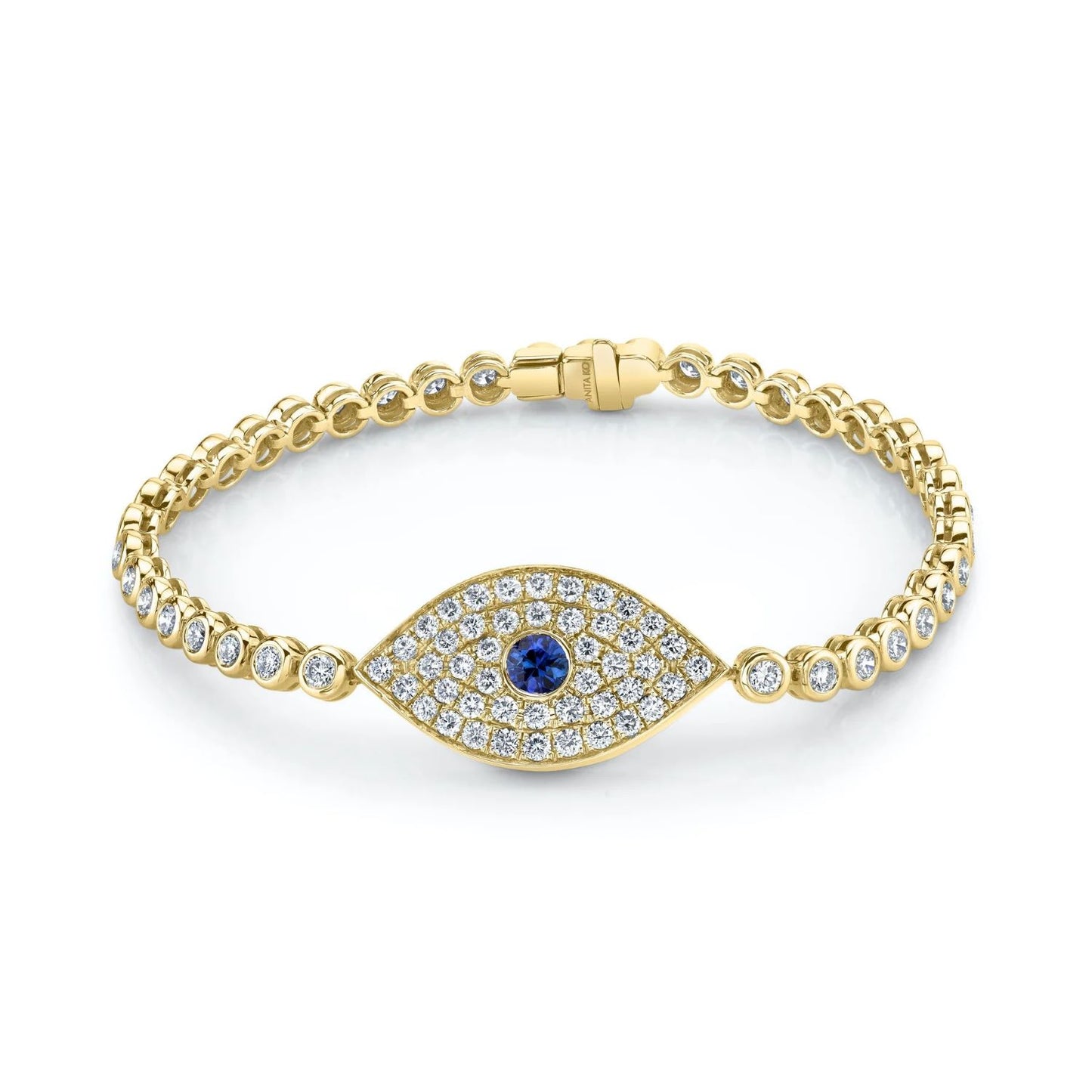 Evil Eye Bracelet with Blue Sapphire & Diamond Eye