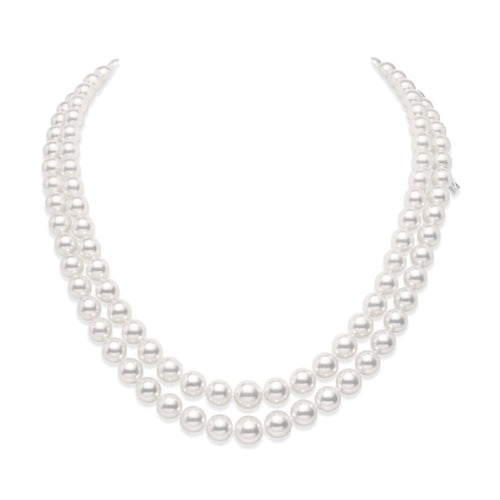 Everyday Essentials Akoya Cultured Pearl Graduated Double Strand Necklace