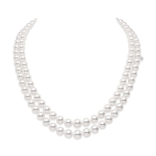 Everyday Essentials Akoya Cultured Pearl Graduated Double Strand Necklace