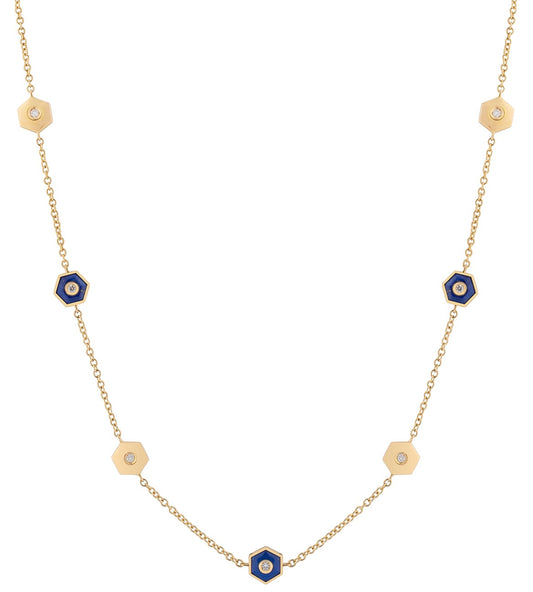 Baia Sommersa Lapis & Diamond Station Necklace