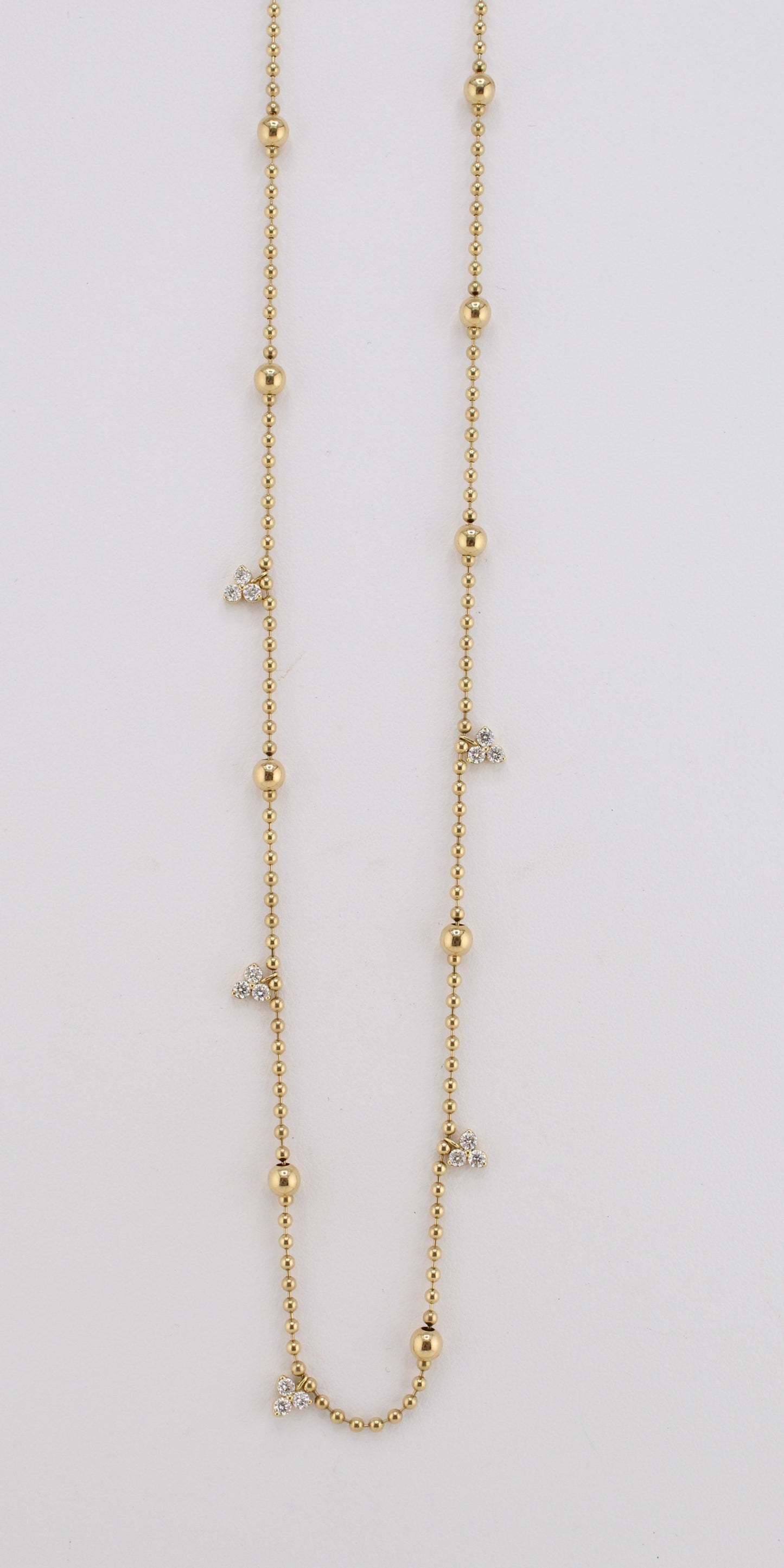 Love-by-the-Yard Collection Diamond Cluster Station Necklace