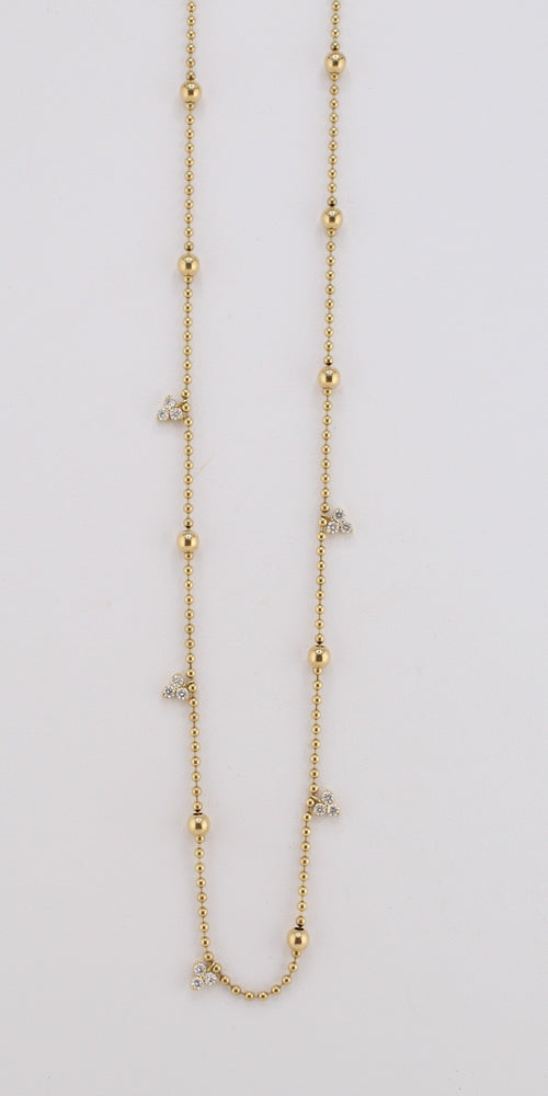 Love-by-the-Yard Collection Diamond Cluster Station Necklace