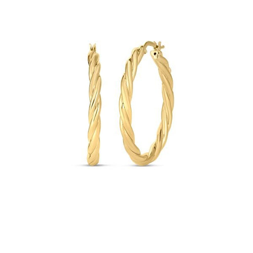 Designer Gold Collection Twisted Hoop Earrings