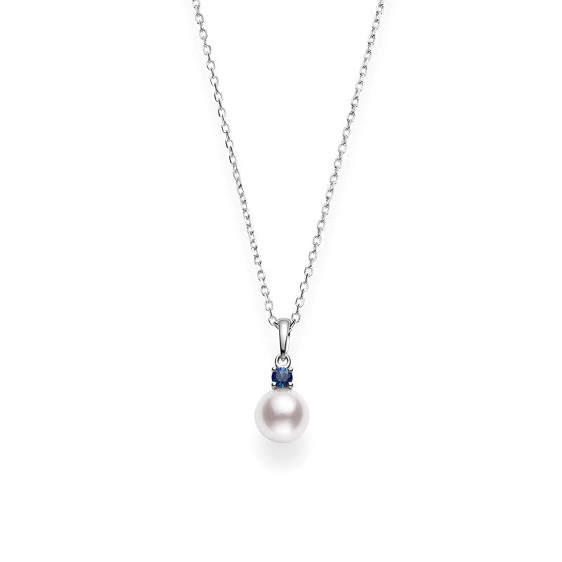 Classic Collection Akoya Cultured Pearl & Blue Sapphire Necklace