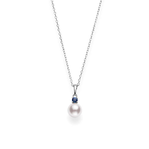 Classic Collection Akoya Cultured Pearl & Blue Sapphire Necklace