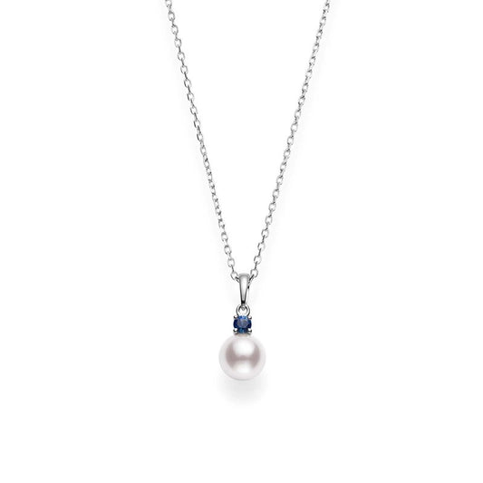 Classic Collection Akoya Cultured Pearl & Blue Sapphire Necklace