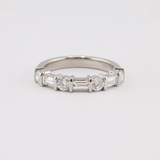 Baguette & Round Diamond Band